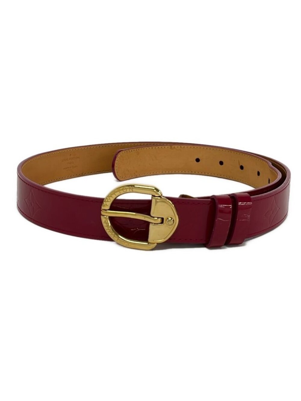 Louis Vuitton Belt 90/36 Ceinture Vernis Pomme D'amour Leather